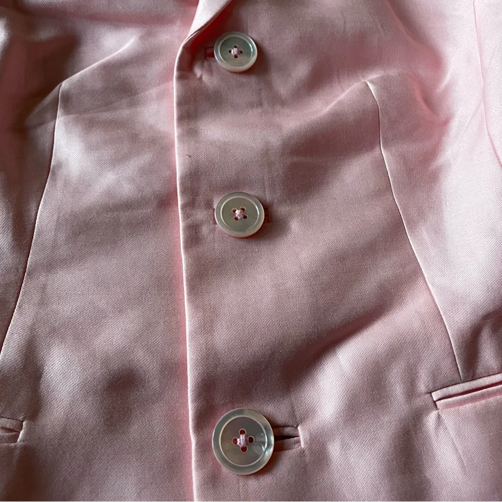 RALPH LAUREN Black Label Silk Pink Barbiecore Two-Piece Skirt Suit Women size 6 - Picture 4 of 14